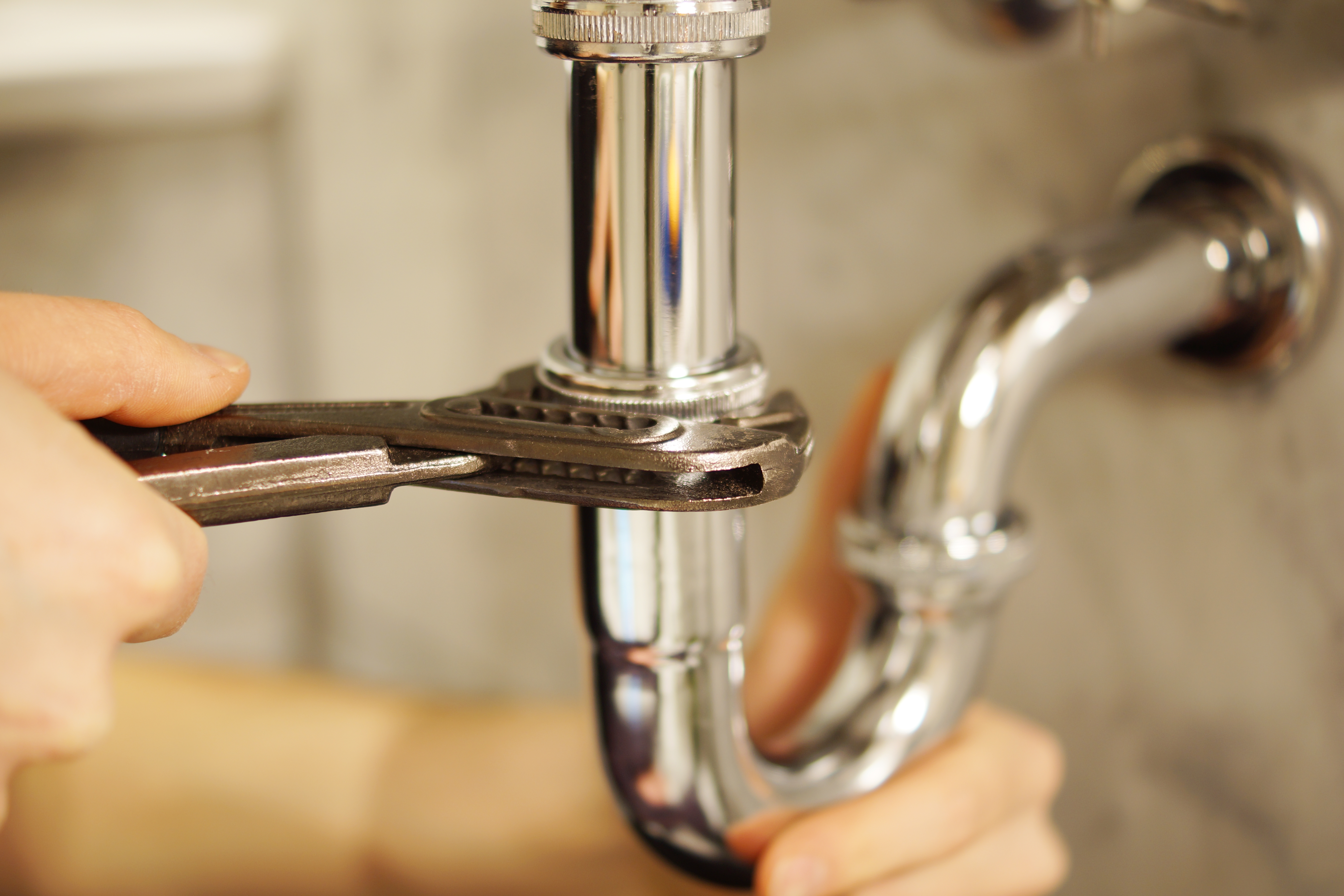 Plumbing repair service in progress